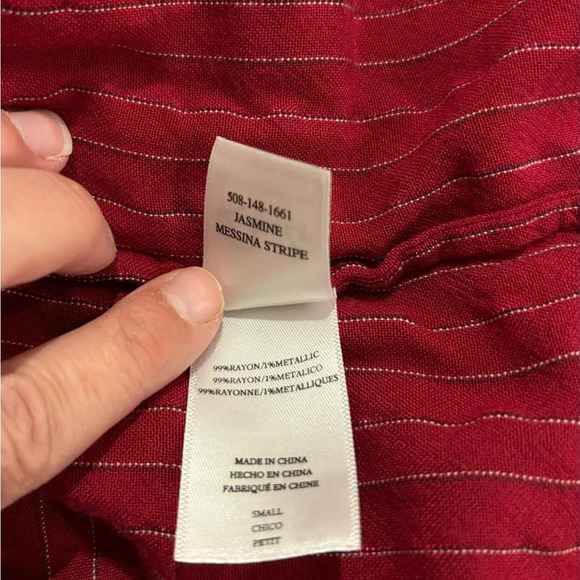 Rails Jasmine Red Mini Smock Dress in Messina Stripe Womens Small - Picture 11 of 11